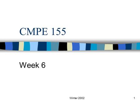 Winter 20021 CMPE 155 Week 6. Winter 20022 Yet more servers… NFS and NIS.