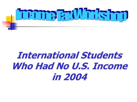International Students Who Had No U.S. Income in 2004.