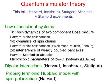 Quantum simulator theory