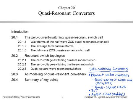 Chapter 20 Quasi-Resonant Converters