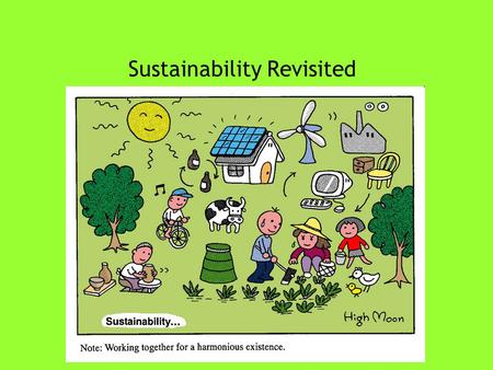 Sustainability Revisited. What is “sustainability?” “Sustainability requires the simultaneous reconciliation of three imperatives: The ecological imperative.