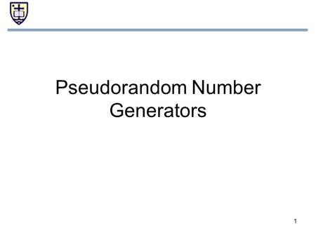 Pseudorandom Number Generators