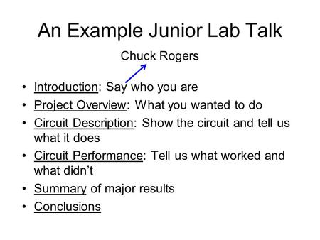 An Example Junior Lab Talk