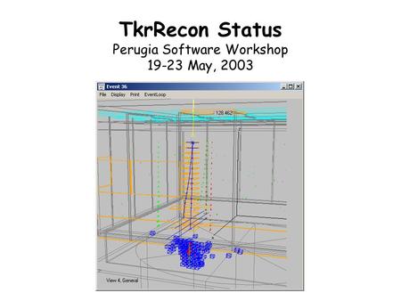 TkrRecon Status Perugia Software Workshop 19-23 May, 2003.