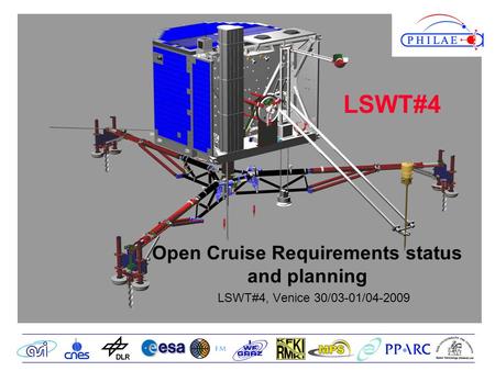 Open Cruise Requirements status and planning LSWT#4, Venice 30/03-01/04-2009 LSWT#4.