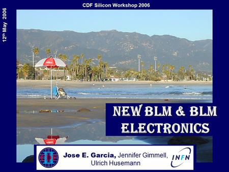 CDF Silicon Workshop 2006 12 th May 2006 New BLM & BLM electronics Jose E. Garcia, Jennifer Gimmell, Ulrich Husemann.