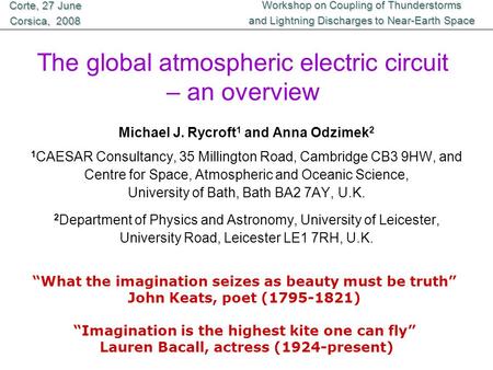 The global atmospheric electric circuit – an overview