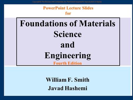 Foundations of Materials Science and Engineering Fourth Edition