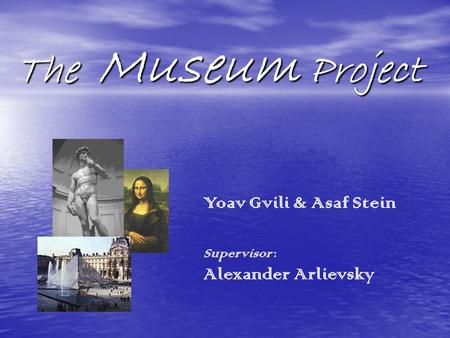 The Museum Project The Museum Project Yoav Gvili & Asaf Stein Supervisor : Alexander Arlievsky.