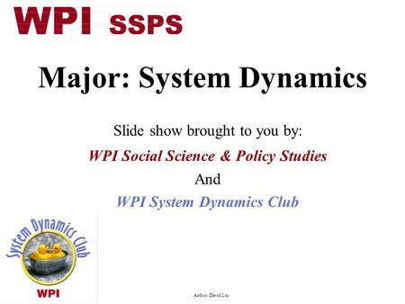 Major: System Dynamics