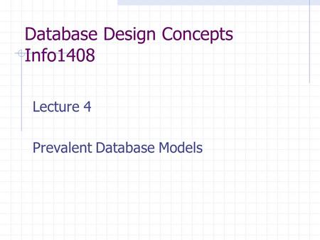Database Design Concepts Info1408