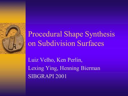 Procedural Shape Synthesis on Subdivision Surfaces