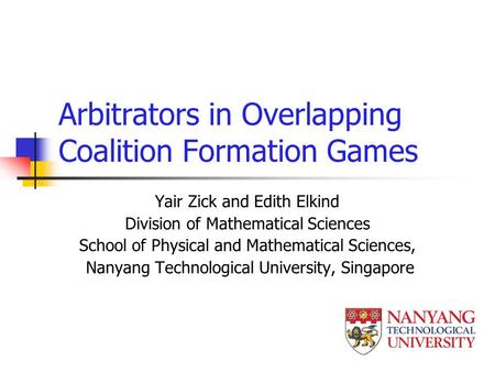 Arbitrators in Overlapping Coalition Formation Games