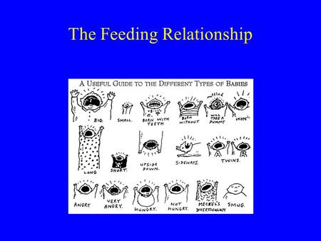 The Feeding Relationship. The feeding relationship Nourishing and nurturing Supports developmental tasks.