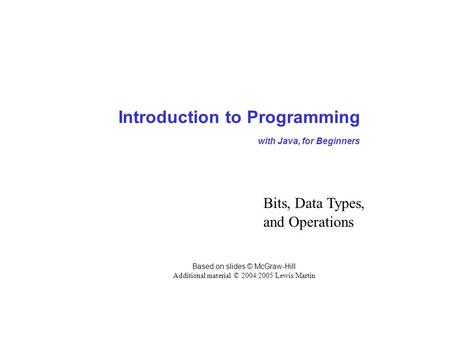 Introduction to Programming with Java, for Beginners