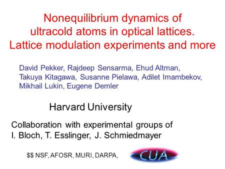 Nonequilibrium dynamics of ultracold atoms in optical lattices