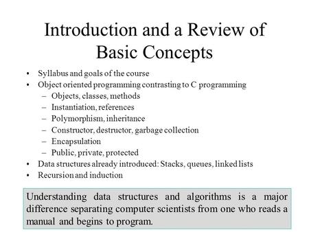 Introduction and a Review of Basic Concepts