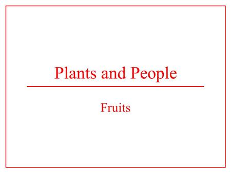 Plants and People Fruits.
