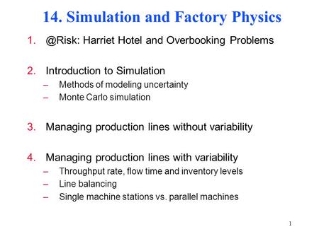 14. Simulation and Factory Physics