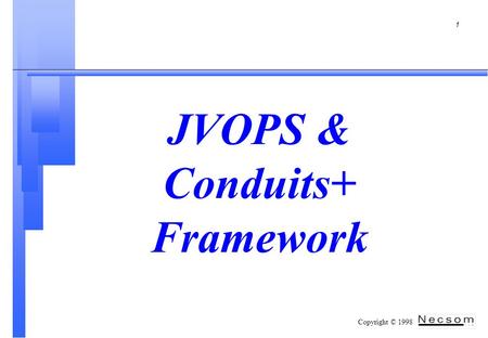 1 Copyright © 1998 JVOPS & Conduits+ Framework. 2 Copyright © 1998 Conduits+ The implementation of a software protocol is not a trivial task. One design.