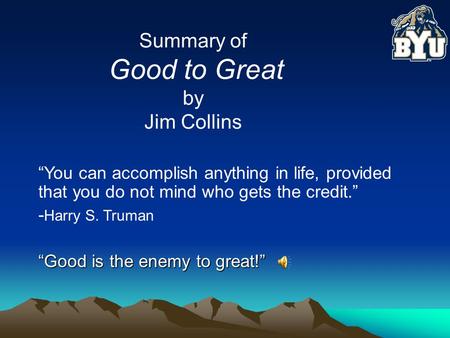 Summary of Good to Great by Jim Collins