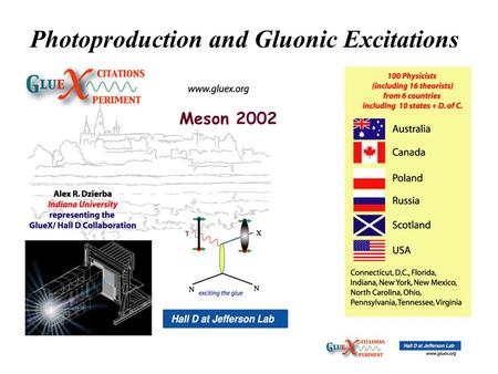 Photoproduction and Gluonic Excitations Meson 2002.