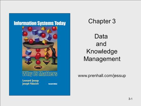 3-1 Chapter 3 Data and Knowledge Management www.prenhall.com/jessup.