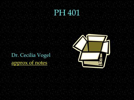 PH 401 Dr. Cecilia Vogel approx of notes. Recall Hamiltonian  In 1-D  H=p 2 /2m + V(x)  but in 3-D p 2 =px 2 +py 2 +pz 2.  and V might be a ftn of.