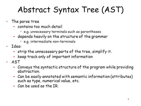 Abstract Syntax Tree (AST)