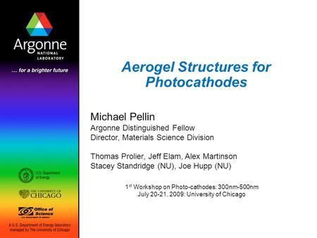 Aerogel Structures for Photocathodes