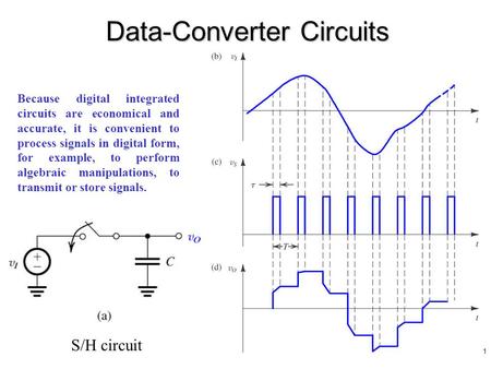 1 Data-Converter Circuits Because digital integrated circuits are economical and accurate, it is convenient to process signals in digital form, for example,