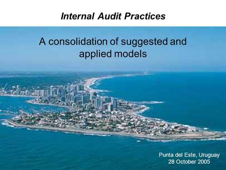 Internal Audit Practices A consolidation of suggested and applied models Punta del Este, Uruguay 28 October 2005.