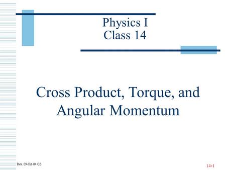 Cross Product, Torque, and
