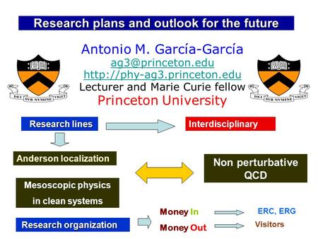 Research plans and outlook for the future Antonio M. García-García   Lecturer.