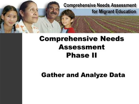 Comprehensive Needs Assessment Phase II Gather and Analyze Data Gather and Analyze Data.