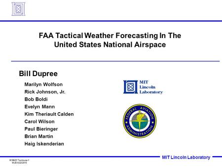 FAA Tactical Weather Forecasting In The