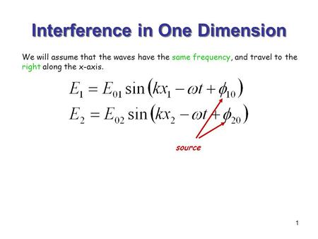 Interference in One Dimension