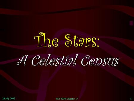 The Stars: A Celestial Census