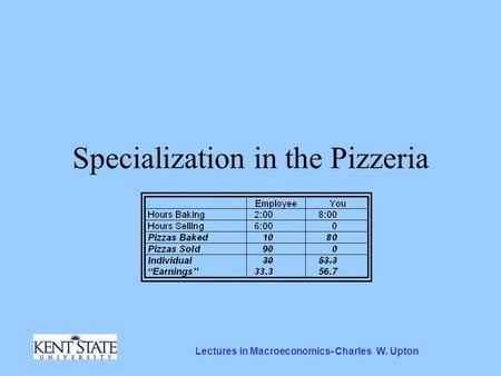 Lectures in Macroeconomics- Charles W. Upton Specialization in the Pizzeria.