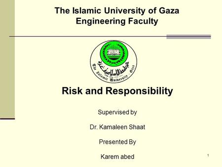 The Islamic University of Gaza Engineering Faculty