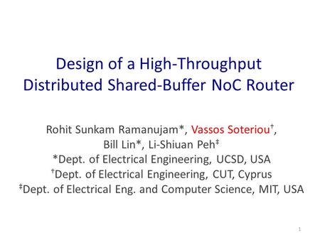 Design of a High-Throughput Distributed Shared-Buffer NoC Router