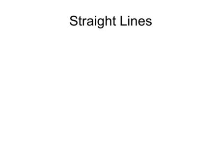 Straight Lines.