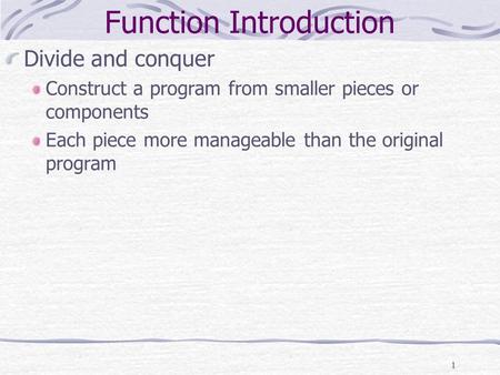 Function Introduction