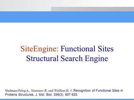 SiteEngine: Functional Sites Structural Search Engine