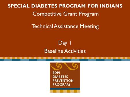 Special Diabetes Program for Indians Competitive Grant Program SPECIAL DIABETES PROGRAM FOR INDIANS Competitive Grant Program Technical Assistance Meeting.