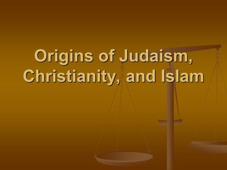 Origins of Judaism, Christianity, and Islam. The three major religions that originated in Southwest Asia are Judaism, Christianity, and Islam. The three.