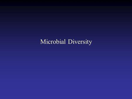 Microbial Diversity.