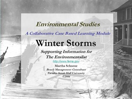 Environmental Studies A Collaborative Case Based Learning Module Winter Storms Supporting Information for The Environmentalist
