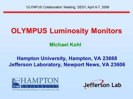 OLYMPUS Luminosity Monitors