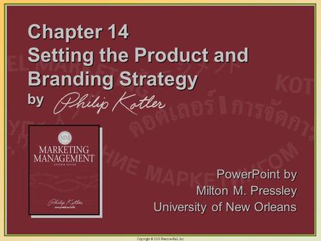 Chapter 14 Setting the Product and Branding Strategy by